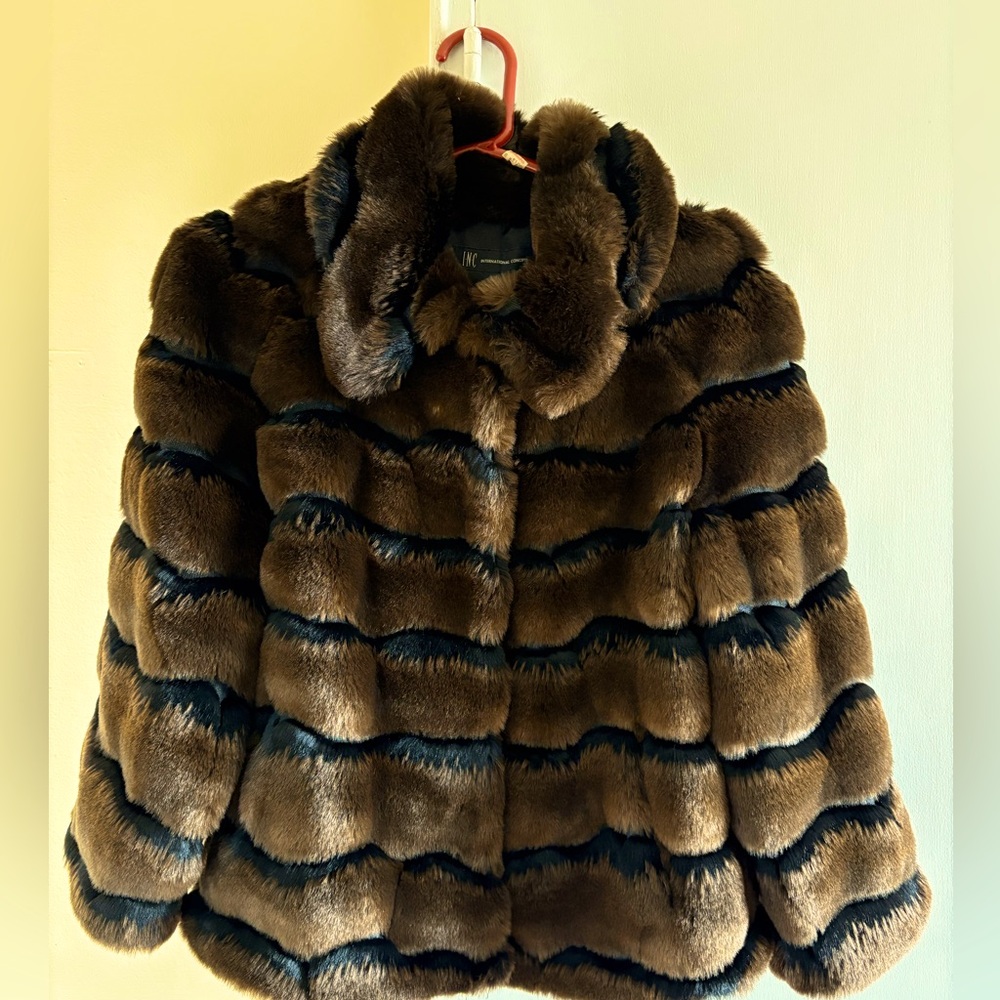 INC FAUX FUR JACKET